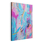 Cuadros Cuadro colorido con salpicaduras de pintura rosa y azul