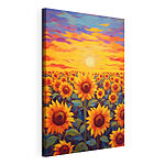 Cuadros Cuadro de girasoles en un campo