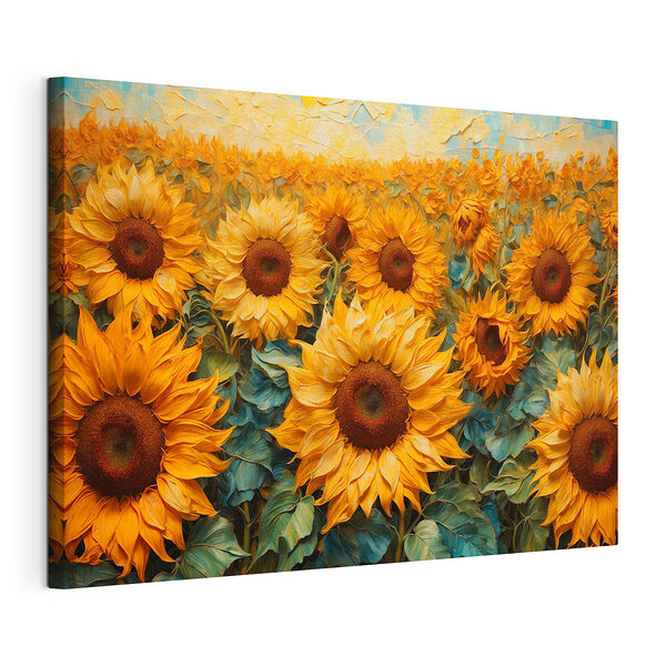 Cuadros Cuadro de girasoles en un campo