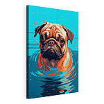 Cuadros Perro en el agua con burbujas