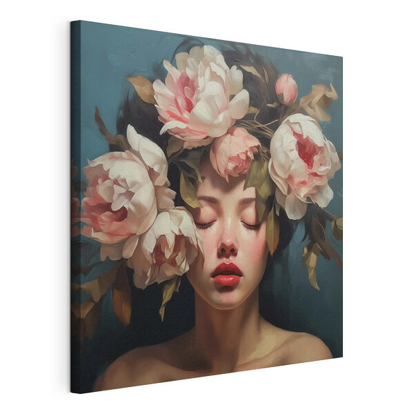 Mujer con flores en la cabeza Cuadros Mujer con flores en la cabeza