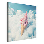 Cuadros Un cucurucho de helado rosa entre las nubes