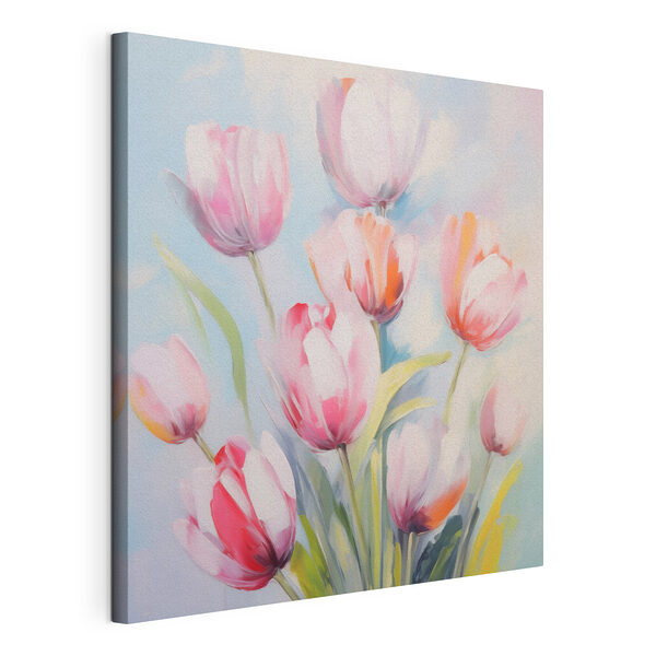 Cuadro de tulipanes rosas y blancos Cuadros Cuadro de tulipanes rosas y blancos