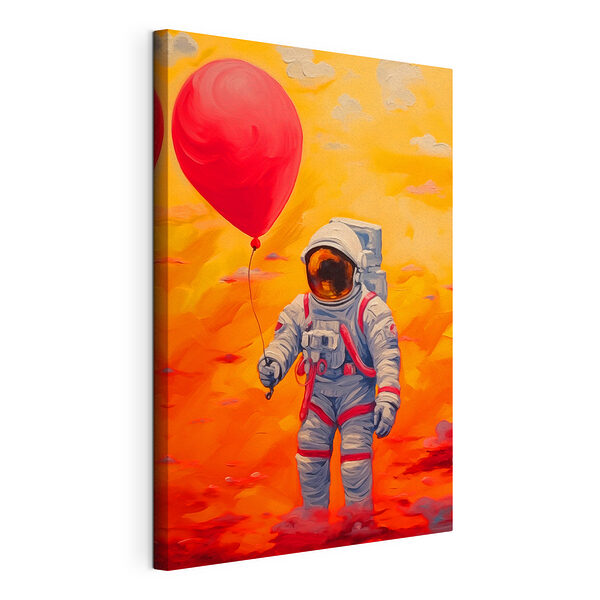 Un astronauta con un globo en la mano Cuadros Un astronauta con un globo en la mano