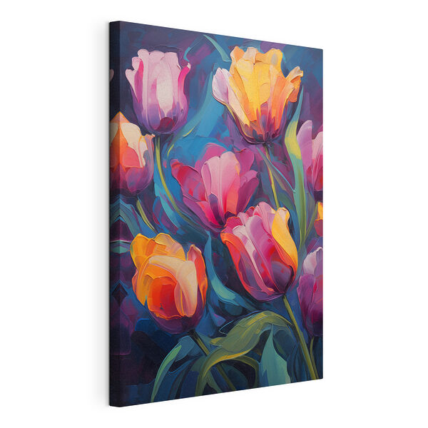 Cuadro de flores sobre fondo azul Cuadros Cuadro de flores sobre fondo azul