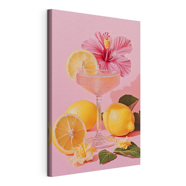 Vaso con una bebida y limones Cuadros Vaso con una bebida y limones