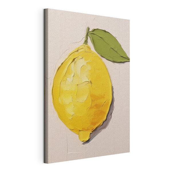 Limón con hojas pintadas Cuadros Limón con hojas pintadas