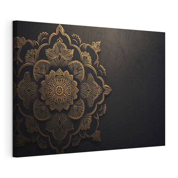 Cuadros Diseño floral intrincado sobre fondo oscuro
