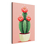 Cuadros Cactus con flores rosas