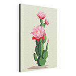 Cuadros Cactus con flores rosas