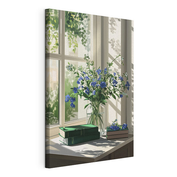 Jarrón con flores delante de una ventana Cuadros Jarrón con flores delante de una ventana