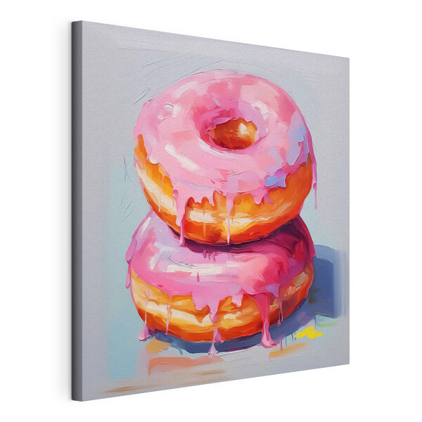 Dos donuts con glaseado rosa Cuadros Dos donuts con glaseado rosa