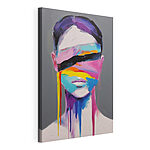 Cuadros Cuadro de una mujer con pintura de colores en la cara