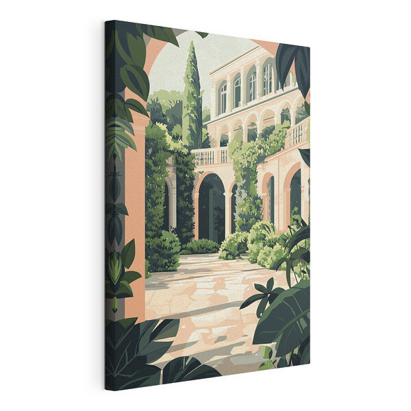 Edificio con balcón y plantas Cuadros Edificio con balcón y plantas