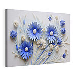Cuadros Flores de papel azules y blancas