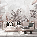Fotomurales Hojas tropicales en tonos suaves