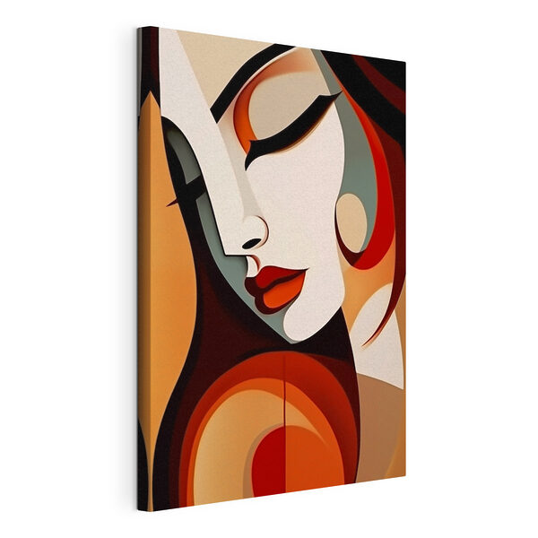Rostro de una mujer con labios rojos y pelo negro Cuadros Rostro de una mujer con labios rojos y pelo negro
