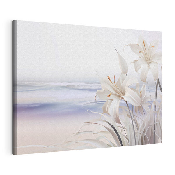 Flores blancas en la playa Cuadros Flores blancas en la playa