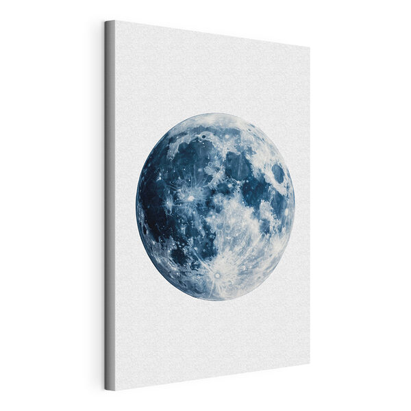 Cuadros Luna radiante en tonos azul oscuro