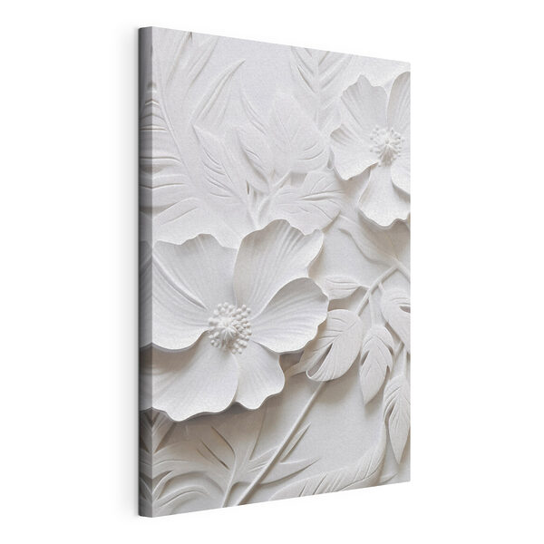 Cuadros Flor blanca con hojas