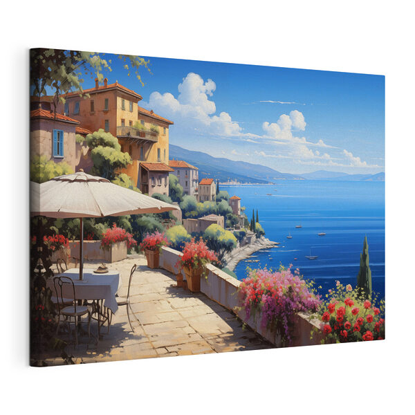 Cuadros Cuadros Vista de una ciudad y del mar desde un balcón (SKU: s45053)