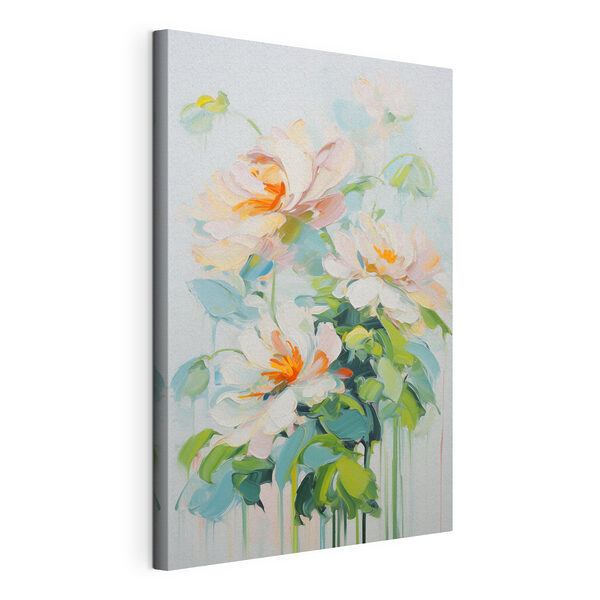 Cuadros Pintura de flores sobre una superficie blanca