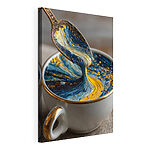 Cuadros Echa una taza de líquido con una cuchara