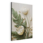 Cuadros Flor blanca y verde