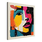 Cuadros Rostro de una mujer con pintura de colores