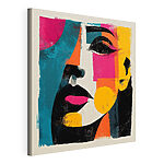 Cuadros Rostro de una mujer con cuadrados de colores