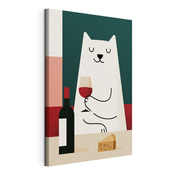 Gato con una copa de vino en la mano Cuadros Gato con una copa de vino en la mano