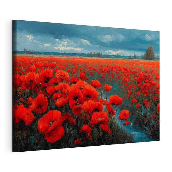 Cuadros Campo de flores rojas