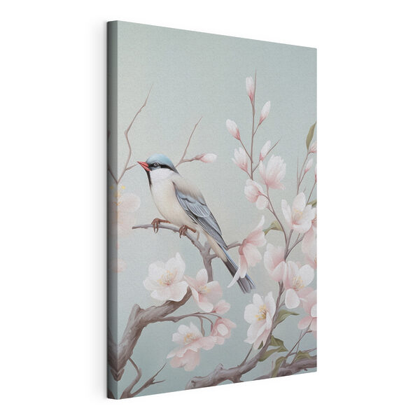 Cuadros Pájaro en una rama con flores