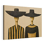 Cuadros Un par de maniquíes de madera con sombreros
