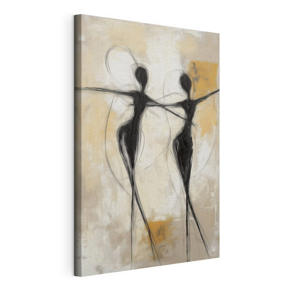 Cuadros Cuadro en blanco y negro de dos mujeres bailando