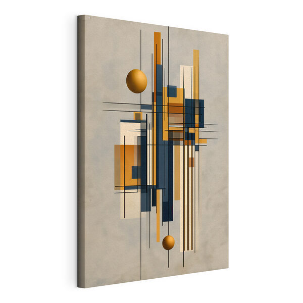 Cuadros Obra de arte con una bola y cuadrados