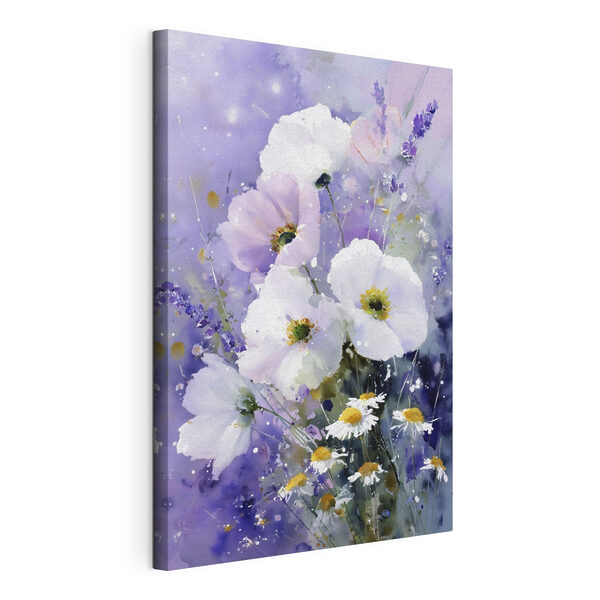 Cuadro de flores sobre un fondo morado Cuadros Cuadro de flores sobre un fondo morado
