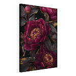 Cuadros Impresionante diseño floral sobre fondo oscuro