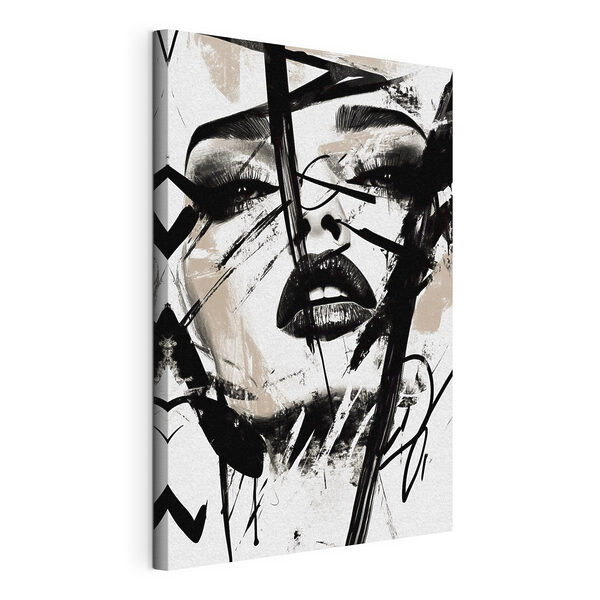 Cuadros Rostro de una mujer con pintura negra
