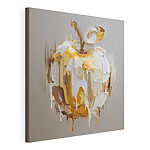 Cuadros Manzana blanca y marrón con una capa de pintura blanca y marrón
