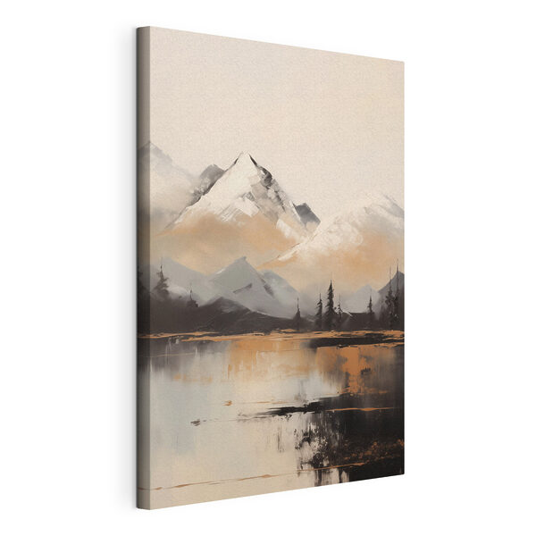 Cuadro en el que se representa una cordillera y un lago Cuadros Cuadro en el que se representa una cordillera y un lago