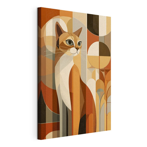 Cuadros Gato con un fondo de colores