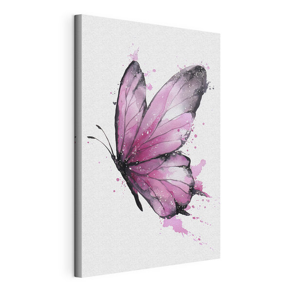 Cuadros Mariposa rosa con alas negras