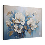 Cuadros Cuadro de flores sobre fondo azul