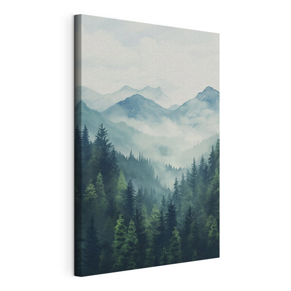 Cuadros Paisaje de montañas y árboles