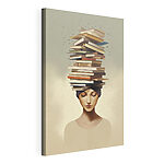 Cuadros Mujer con libros en la cabeza