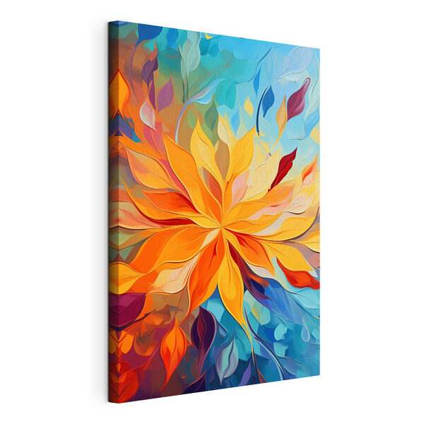 Cuadros Flor de colores vivos con muchas hojas