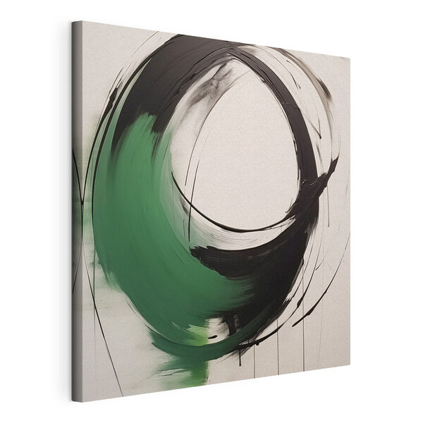 Cuadros Círculo negro y verde