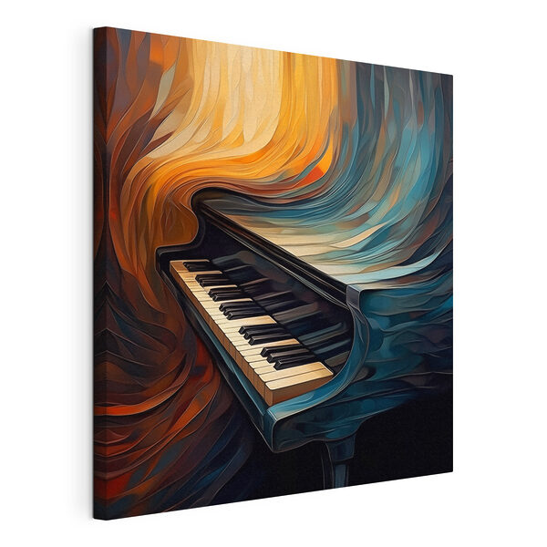 Cuadros Piano con una cortina de colores