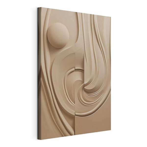 Cuadros Curvas fluidas en tonos suaves
